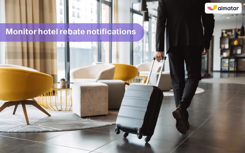 Monitor hotel rebate notifications
