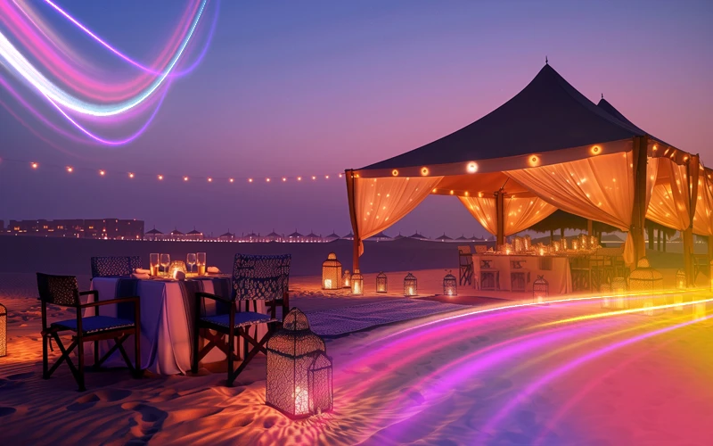 Beach-Dinner-at-Atlantis-The-Palm-at-Sunset