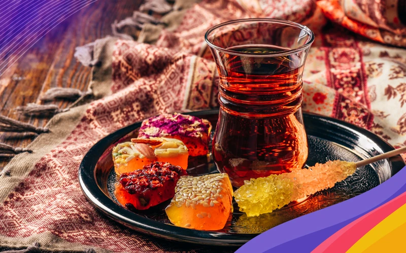 Tea Served in an Armudu Glass